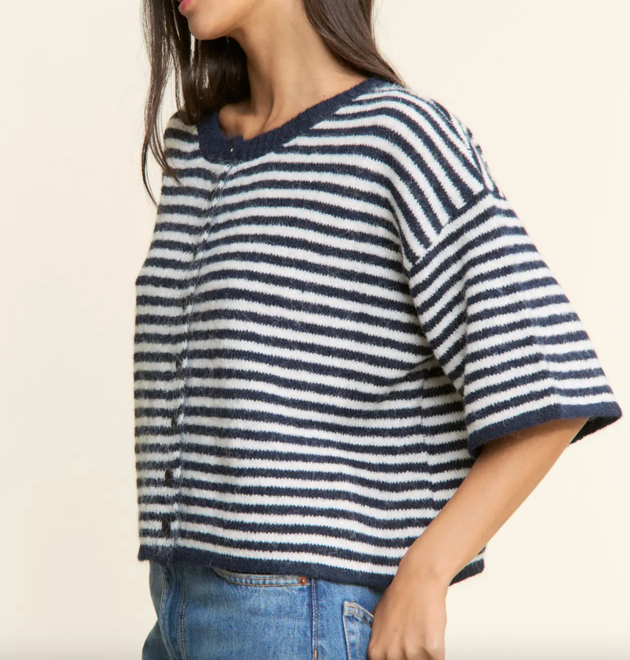 Seabreeze Stripe Cardi - Navy
