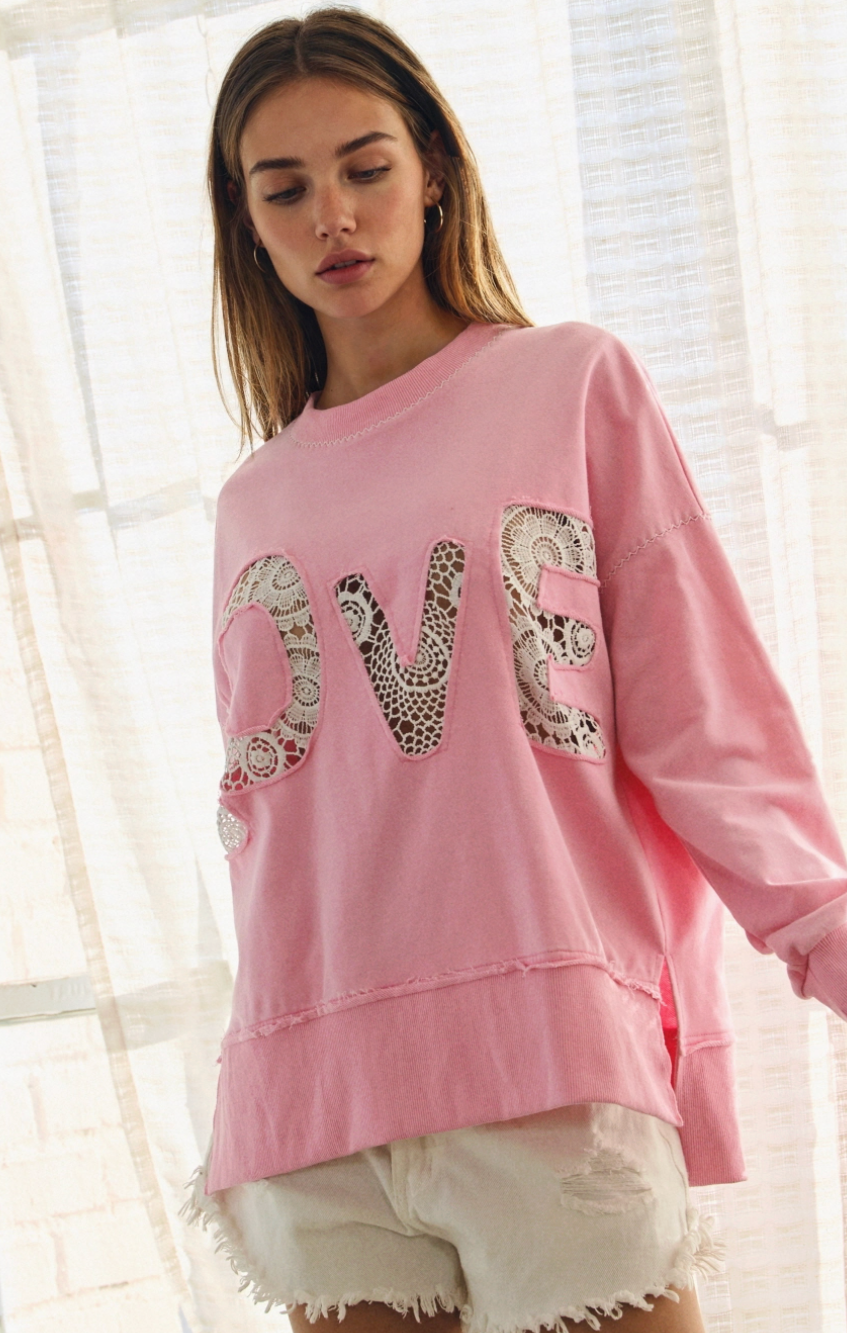 Laced In Love French Terry Pullover