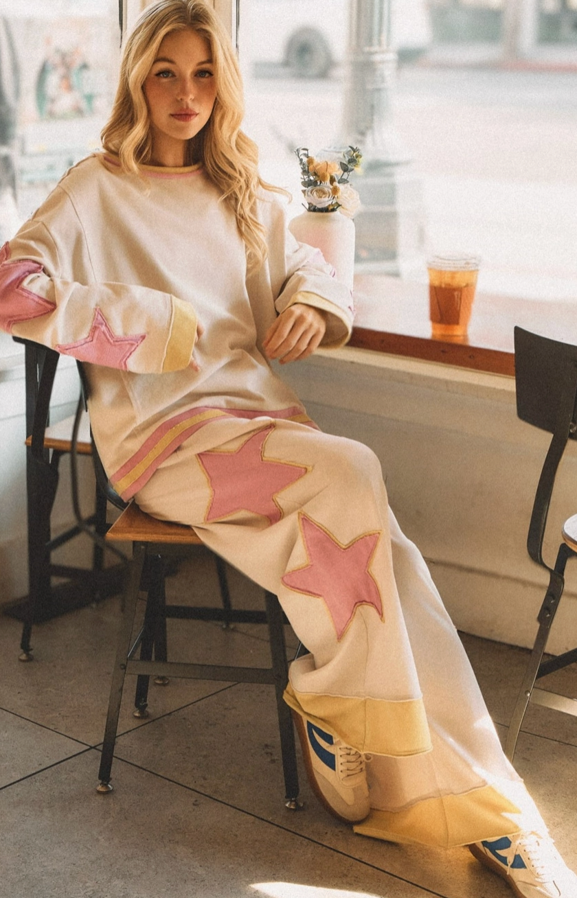 Stardust French Terry Pants - Creamsicle