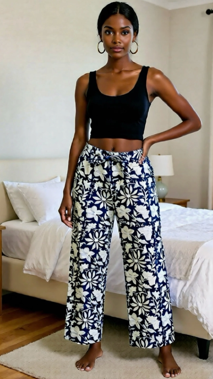 Beachy Lounge Pants - Navy Floral