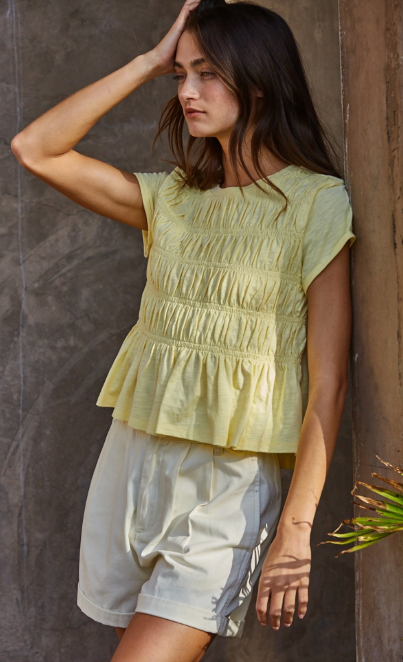 Easy Days Smocked Top - Butter Yellow