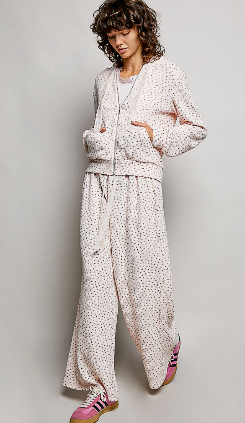 Sweet Shores Zip Up Hoodie - Sunset Pink