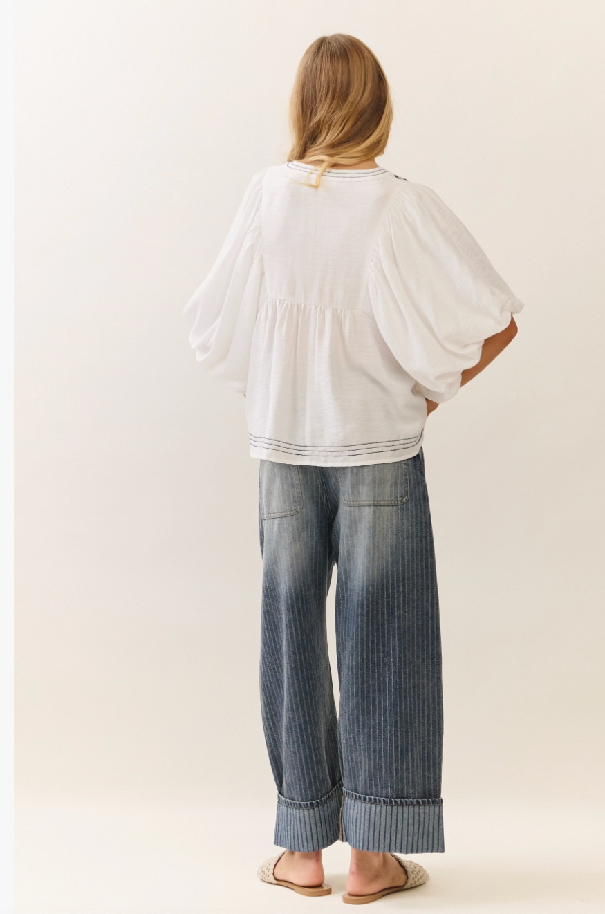 Striped Barrel Carpenter Pants