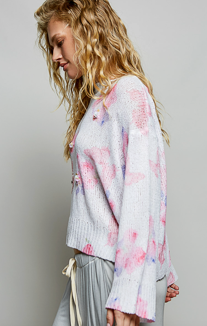 Butterflies Embellished Sweater