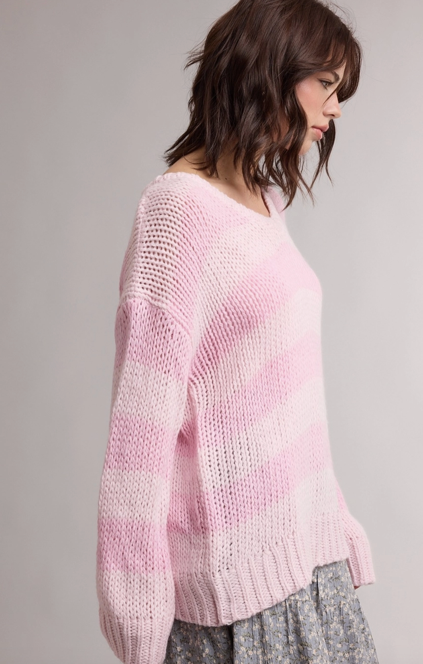 Pink On Pink Striped Sweater