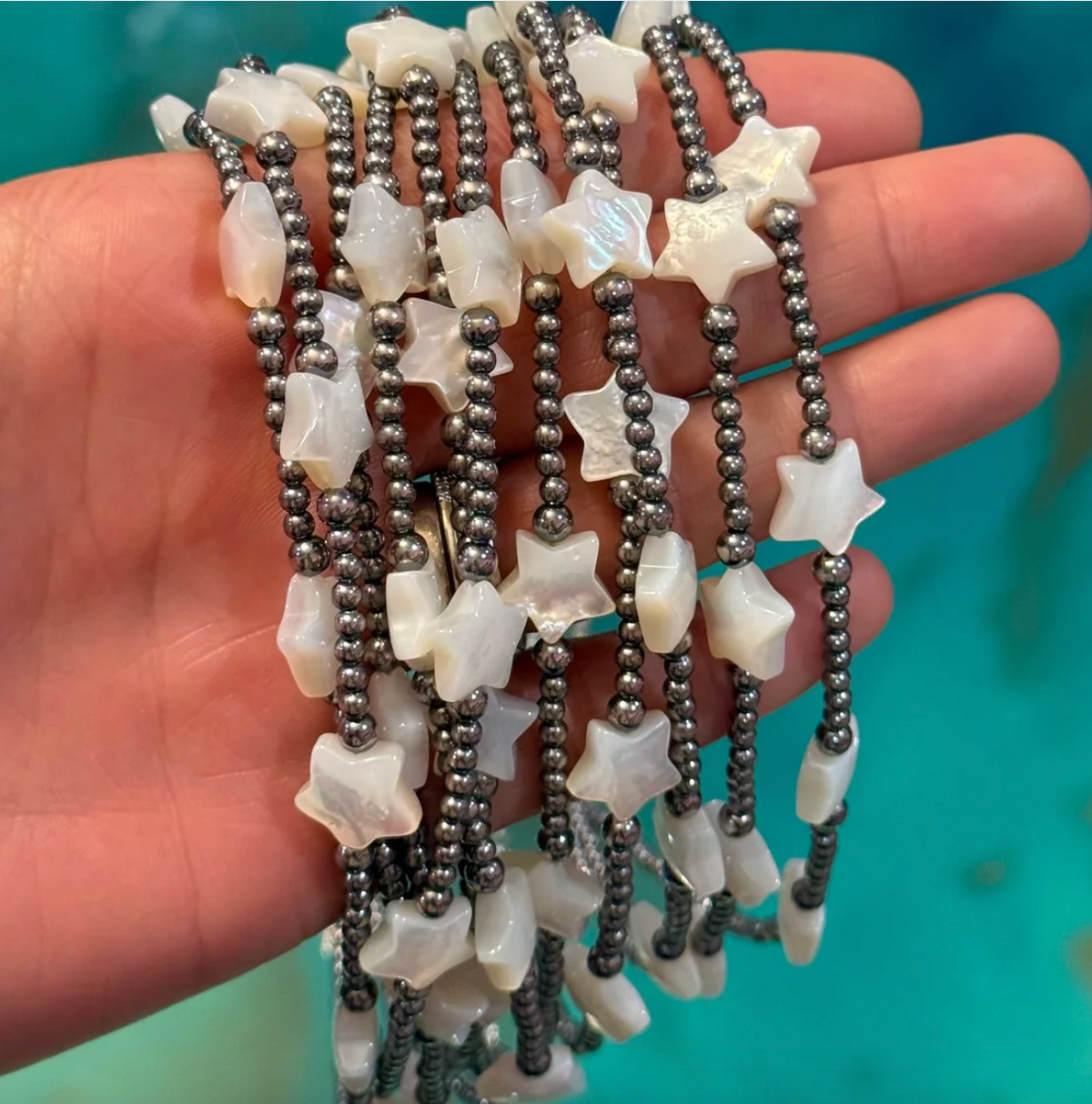 Stars & Sterling Silver Necklace 15 Inches