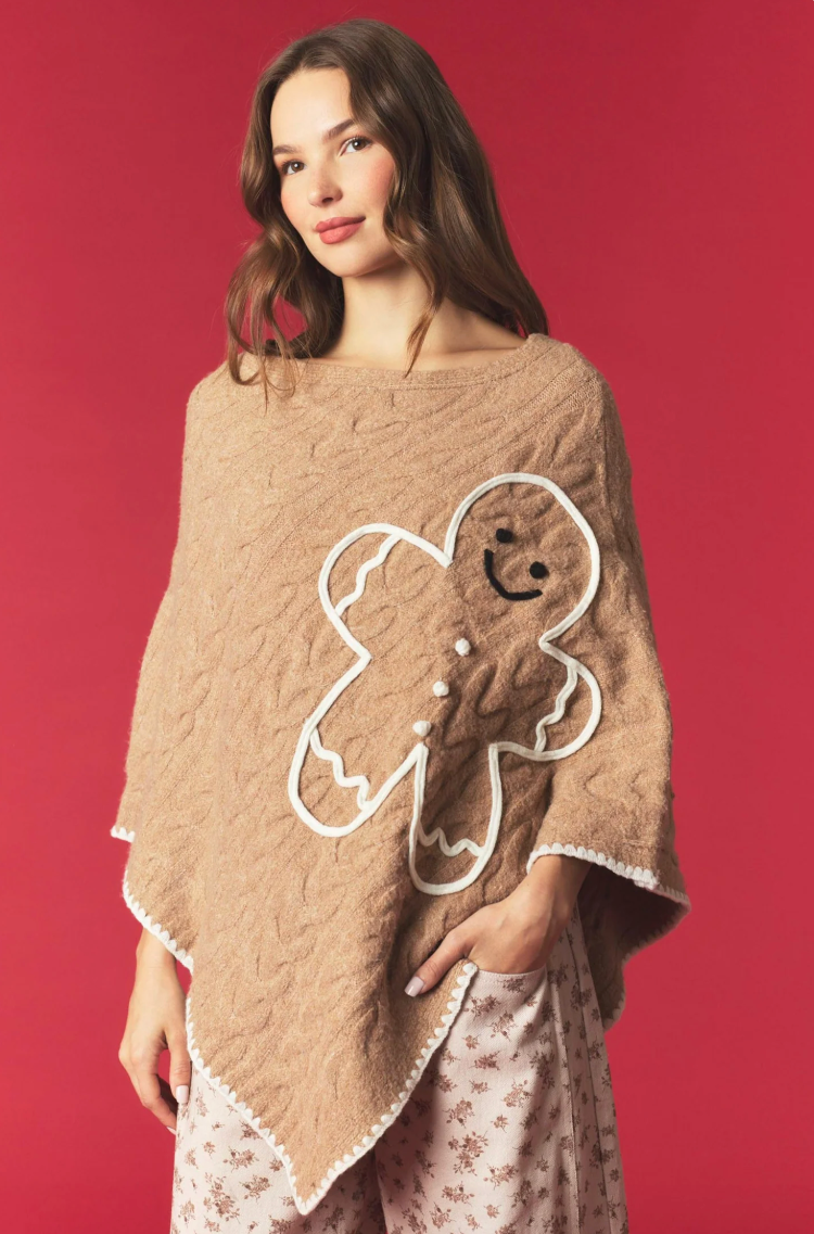 Gingerbread Stitched Poncho