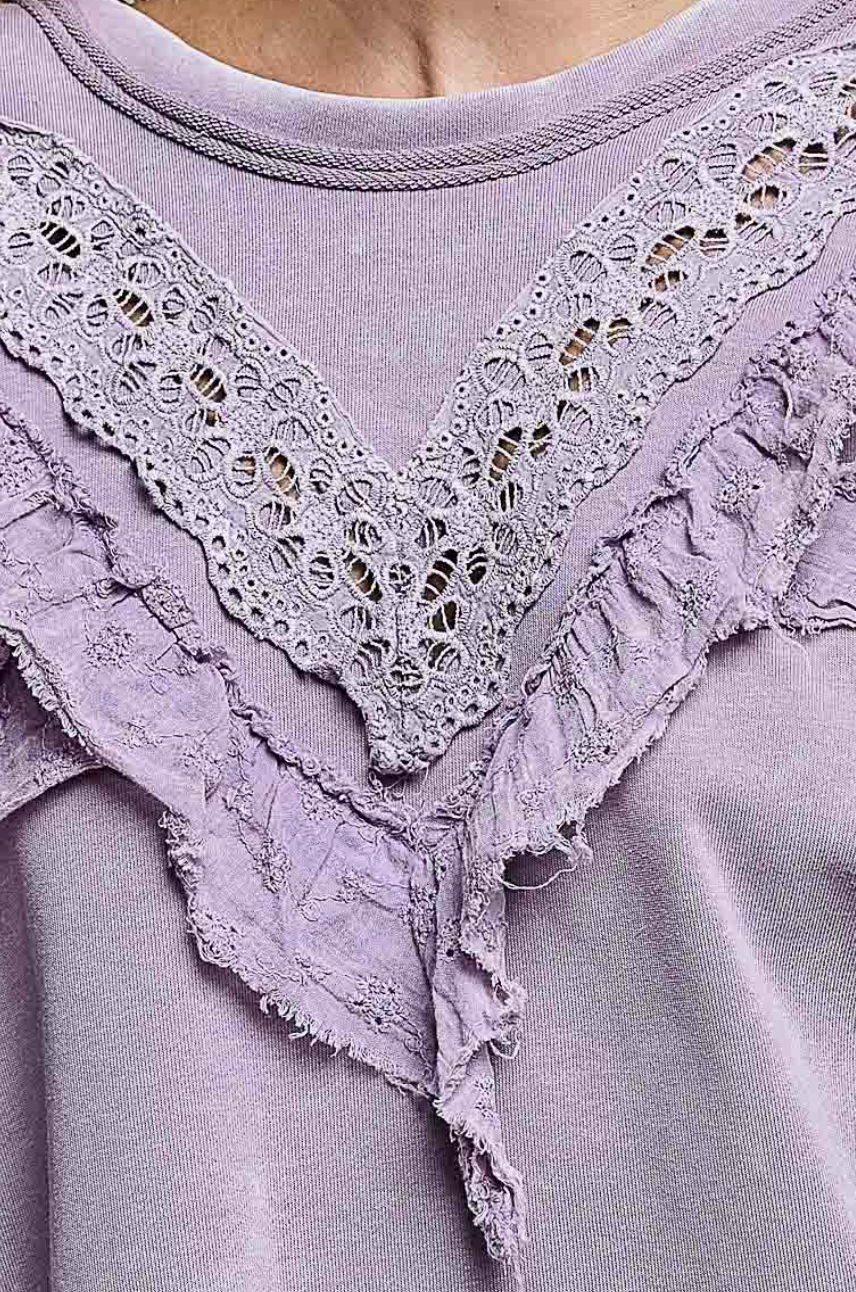French Terry & Ruffles - Washed Lavender