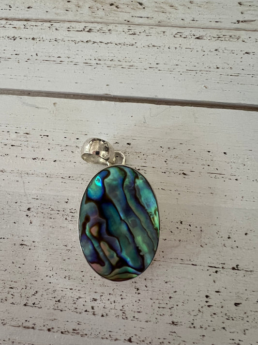 Chunky Abalone Sterling Silver Pendant
