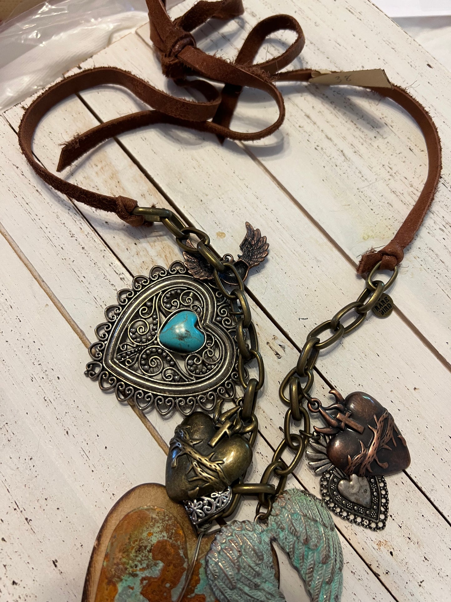 Sacred Heart Chunky Charm Necklace