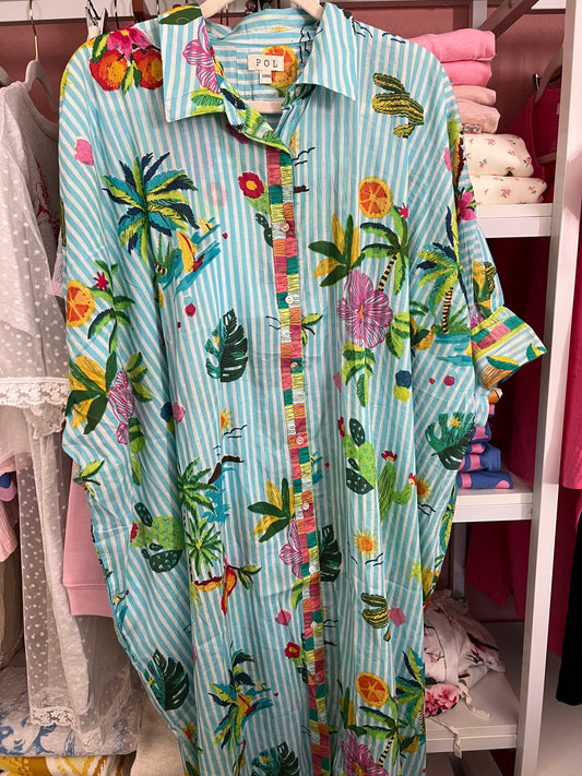 Take Me To The Tropics Shirt Dress