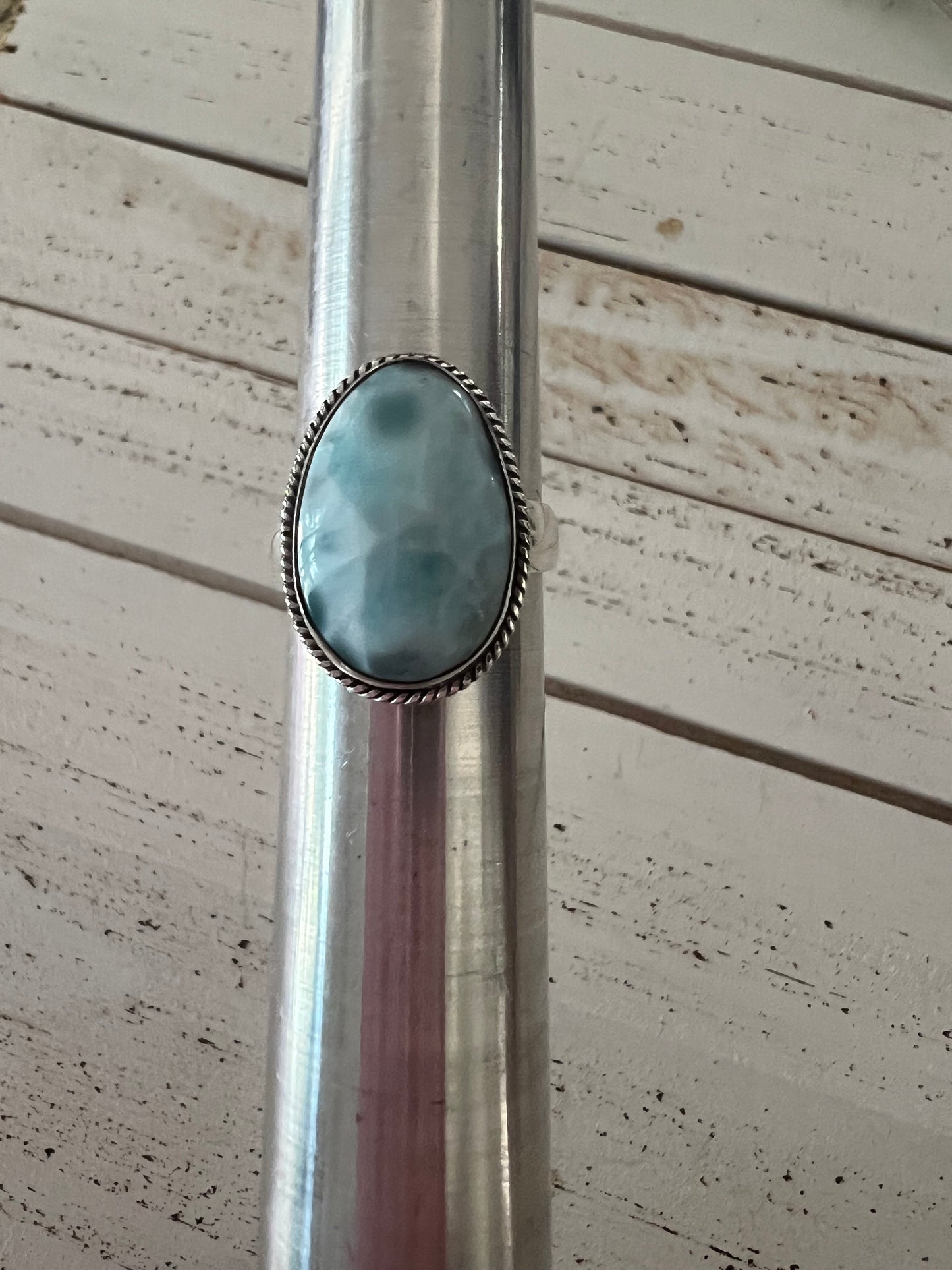 Larimar Sterling Silver Ring Size 7 3/4