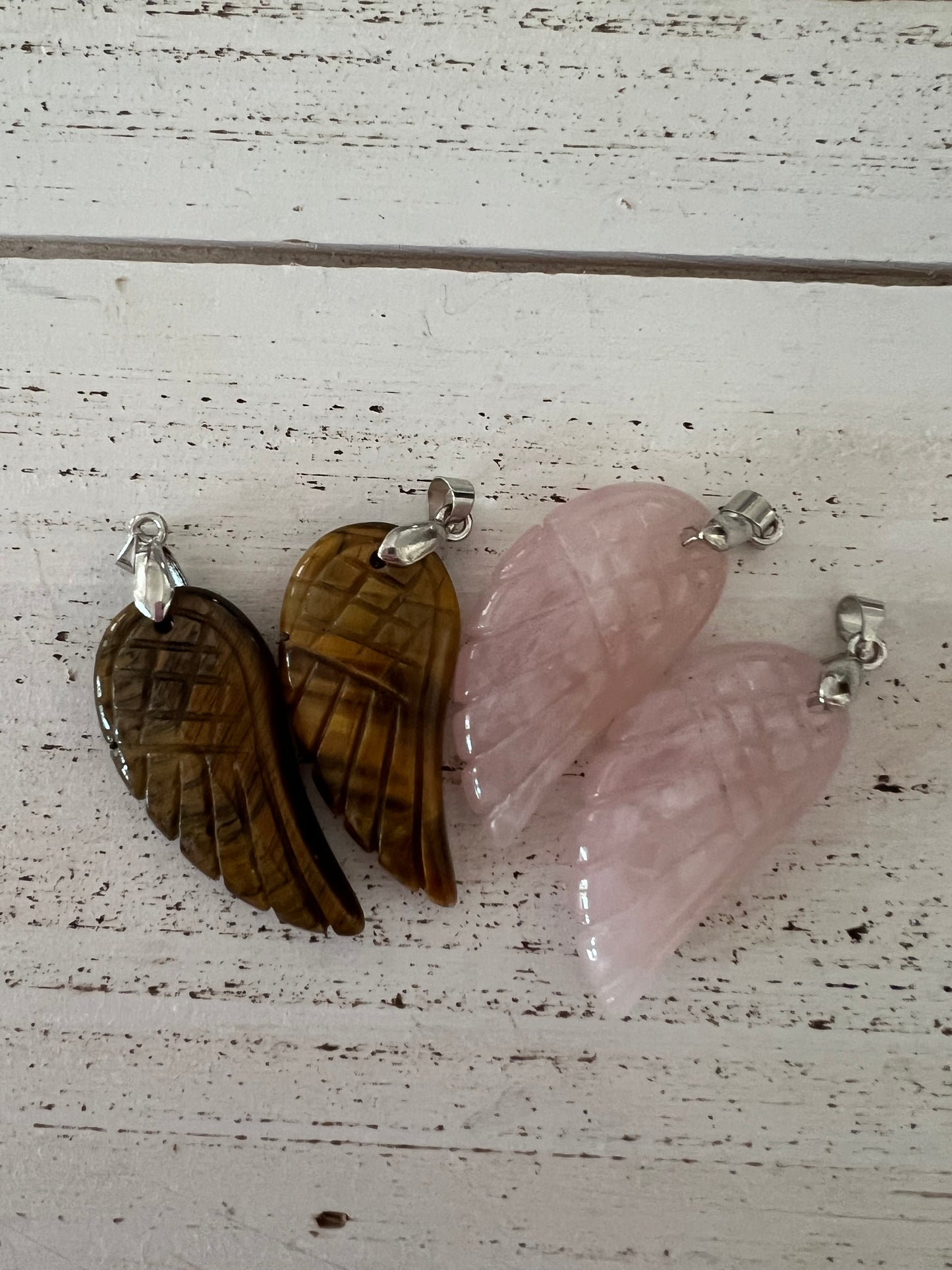 Tigers Eye Angel Wing Pendant