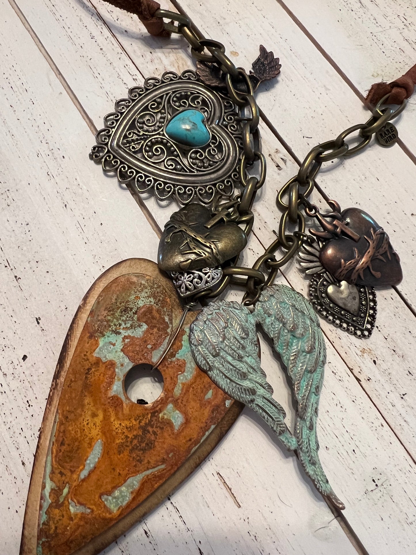 Sacred Heart Chunky Charm Necklace