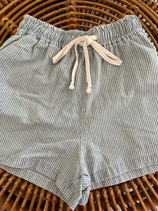 Miners Striped Denim Shorts