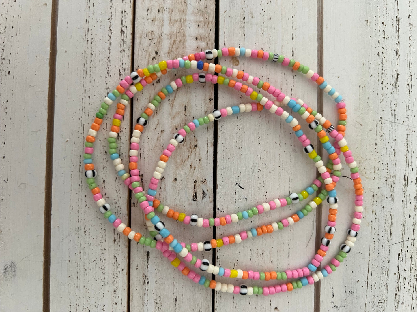 Anklet Multi Colored Small Beads