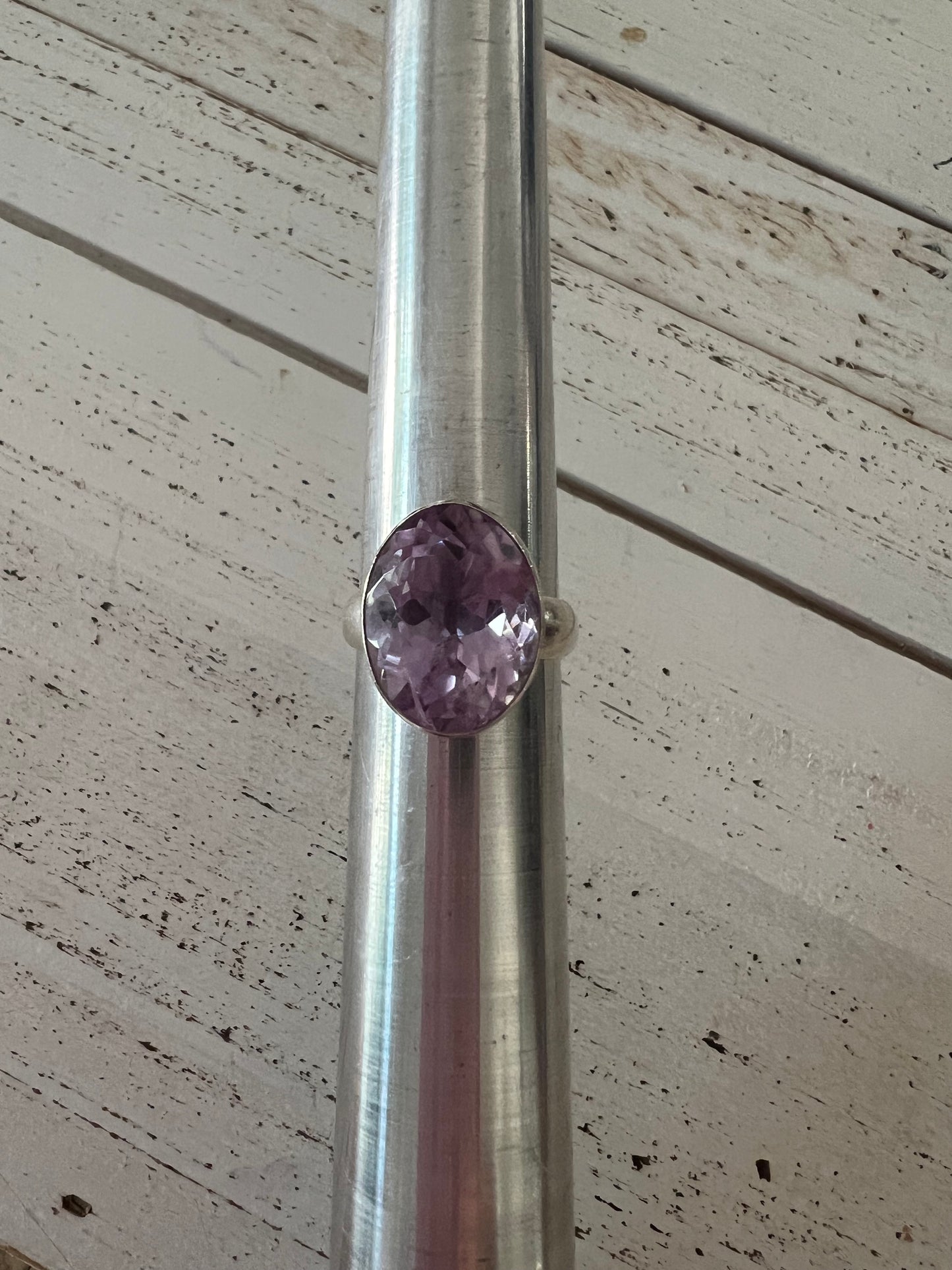 Amethyst Gemstone Sterling Silver Ring Size 7