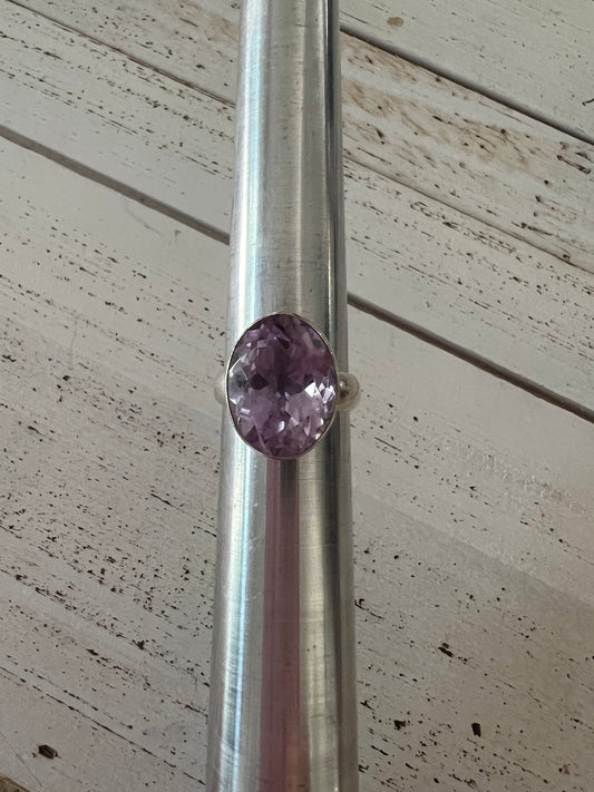 Amethyst Gemstone Sterling Silver Ring Size 7