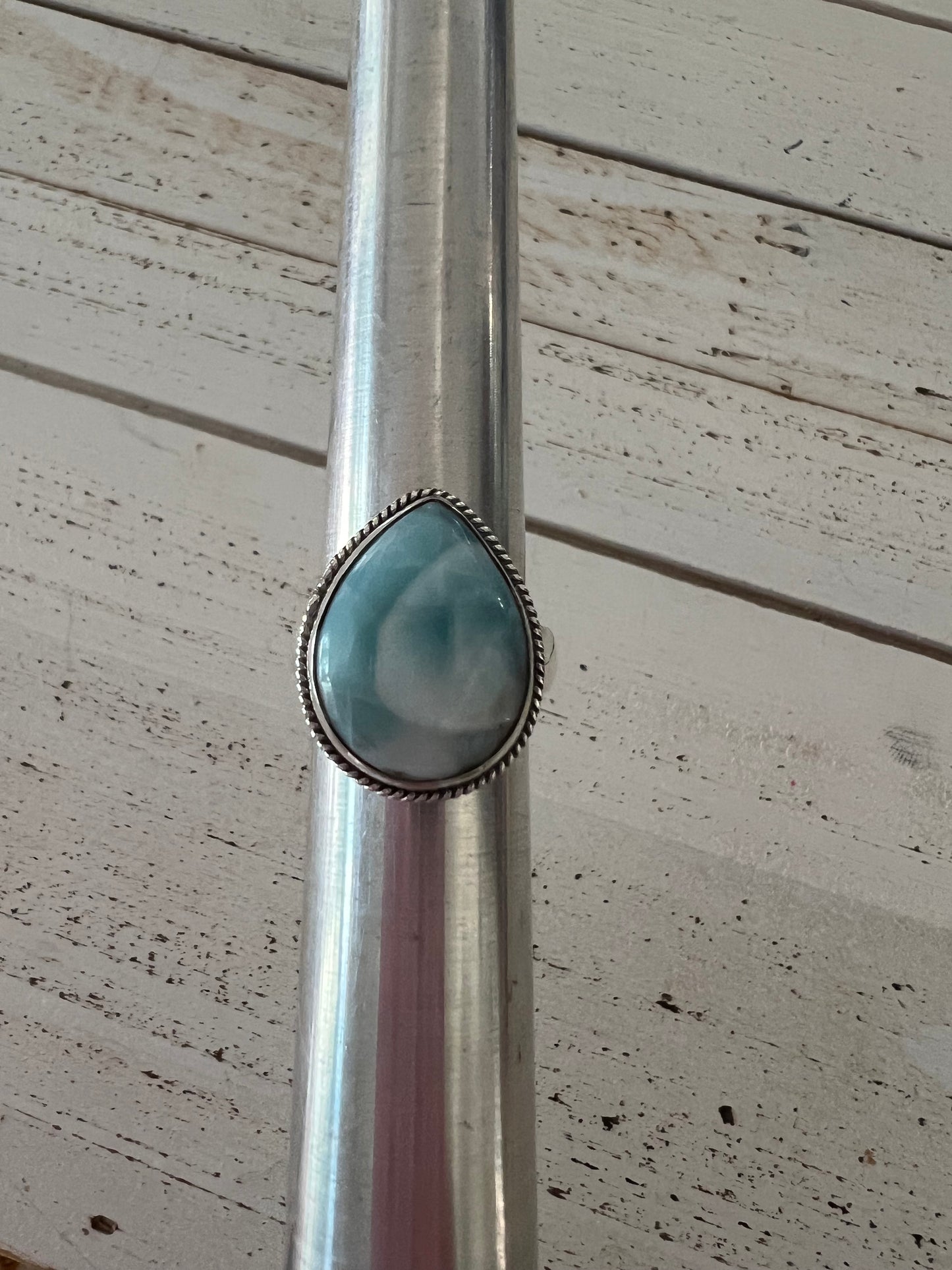 Larimar Sterling Silver Ring Size 6