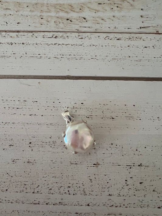 Chunky Pearl Sterling Silver Pendant