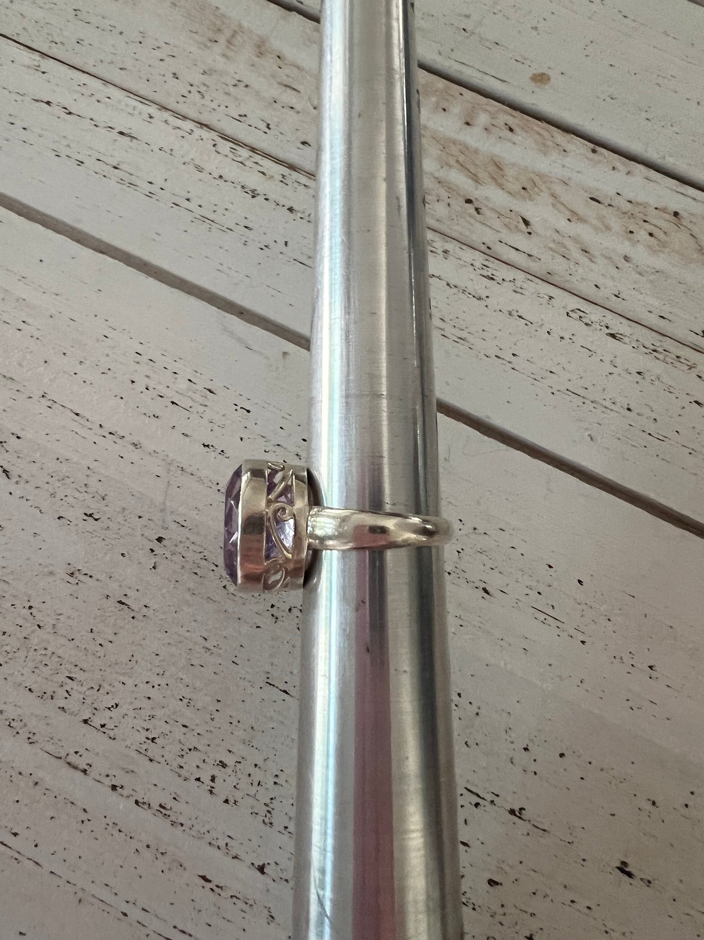 Amethyst Gemstone Sterling Silver Ring Size 7