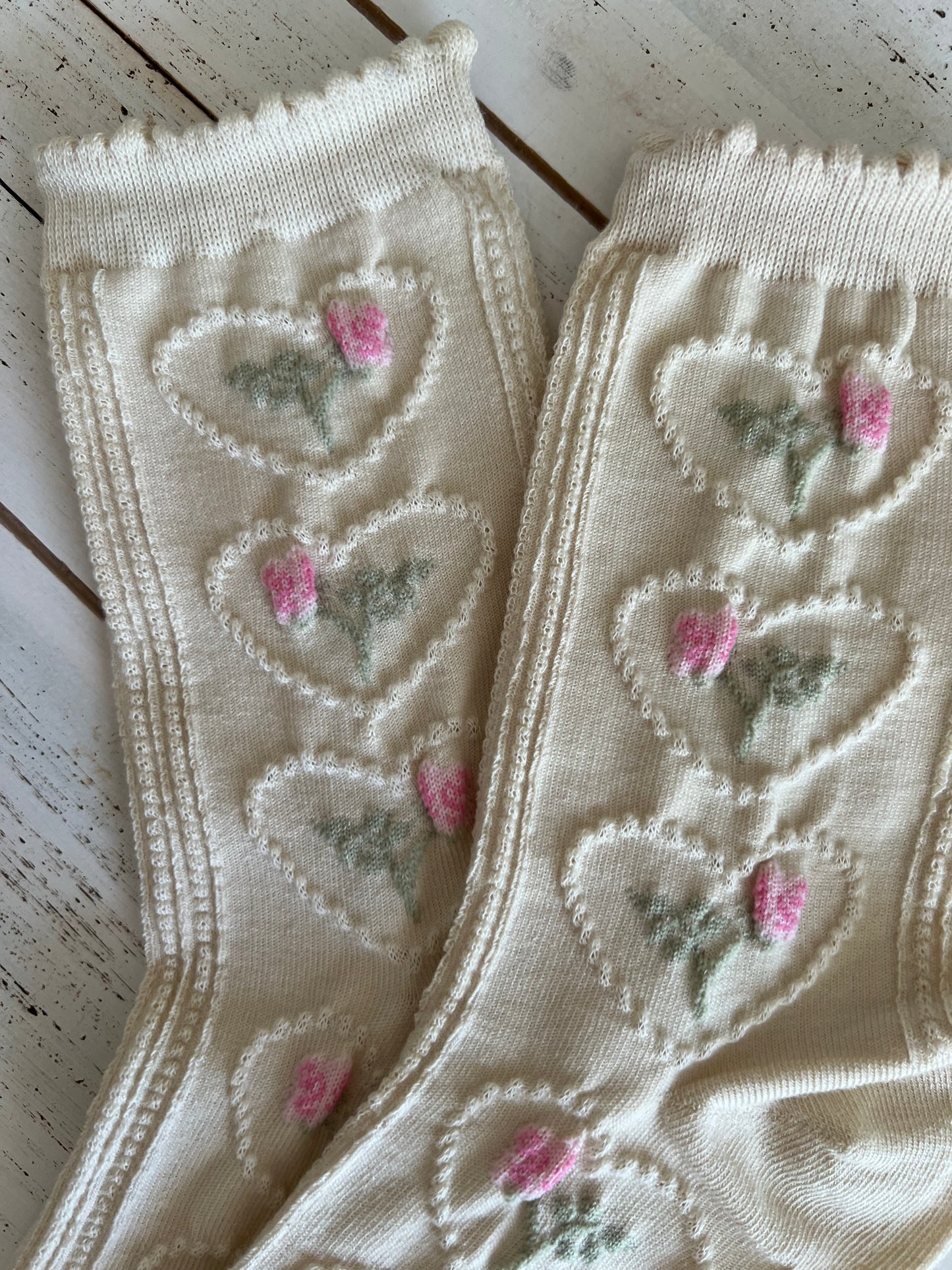 Heart Halo Embroidered Socks