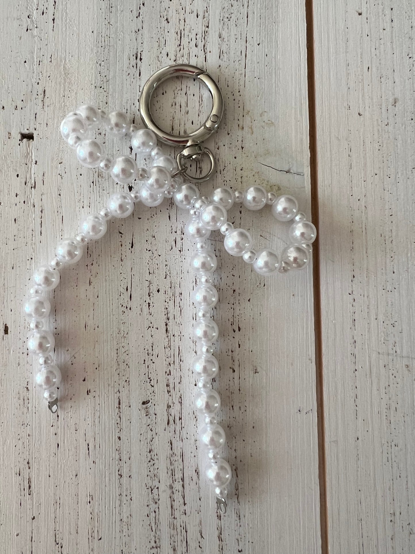 Pearl Bow Bag Charm