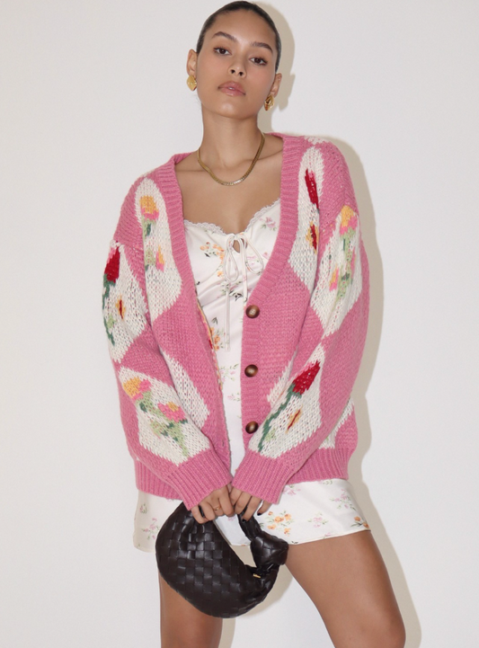 Wildflower Cardigan - Vintage Rose