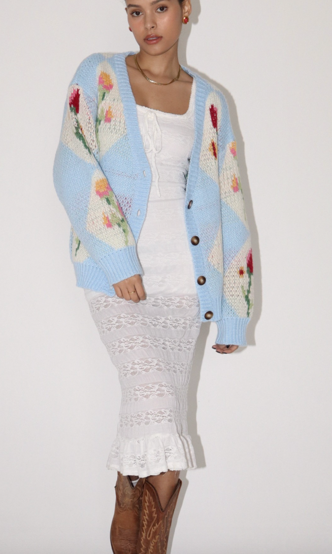 Wildflower Cardigan - Vintage Blue