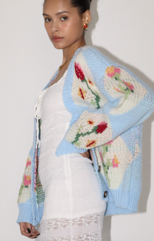 Wildflower Cardigan - Vintage Blue