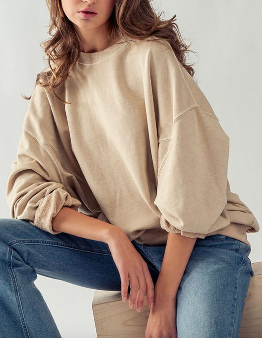 Low Tide Pullover Sweatshirt - Taupe