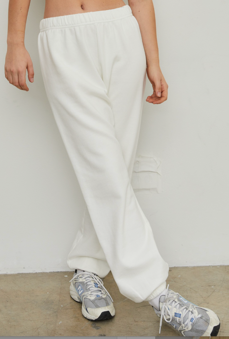 Dreamy Days Whisper White Jogger Pants