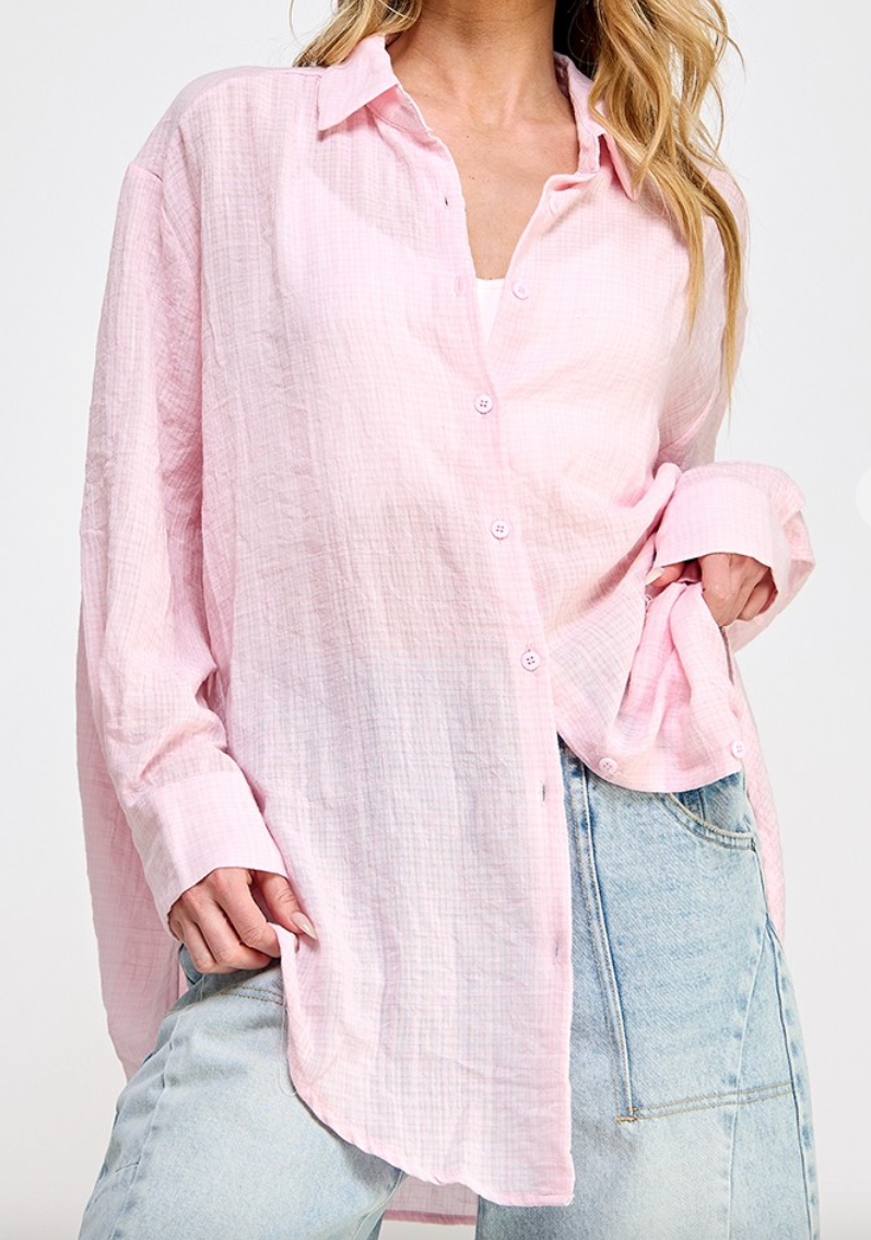 Perfectly Pink Oversized Shirt