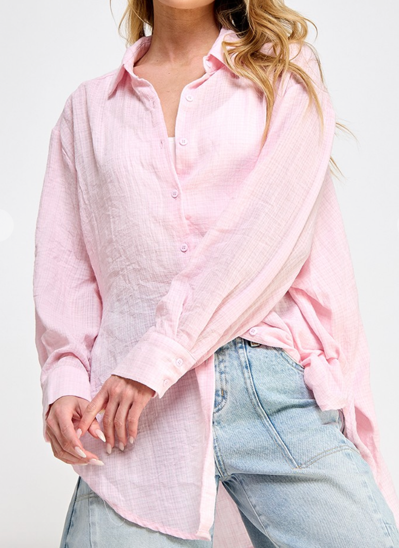 Perfectly Pink Oversized Shirt