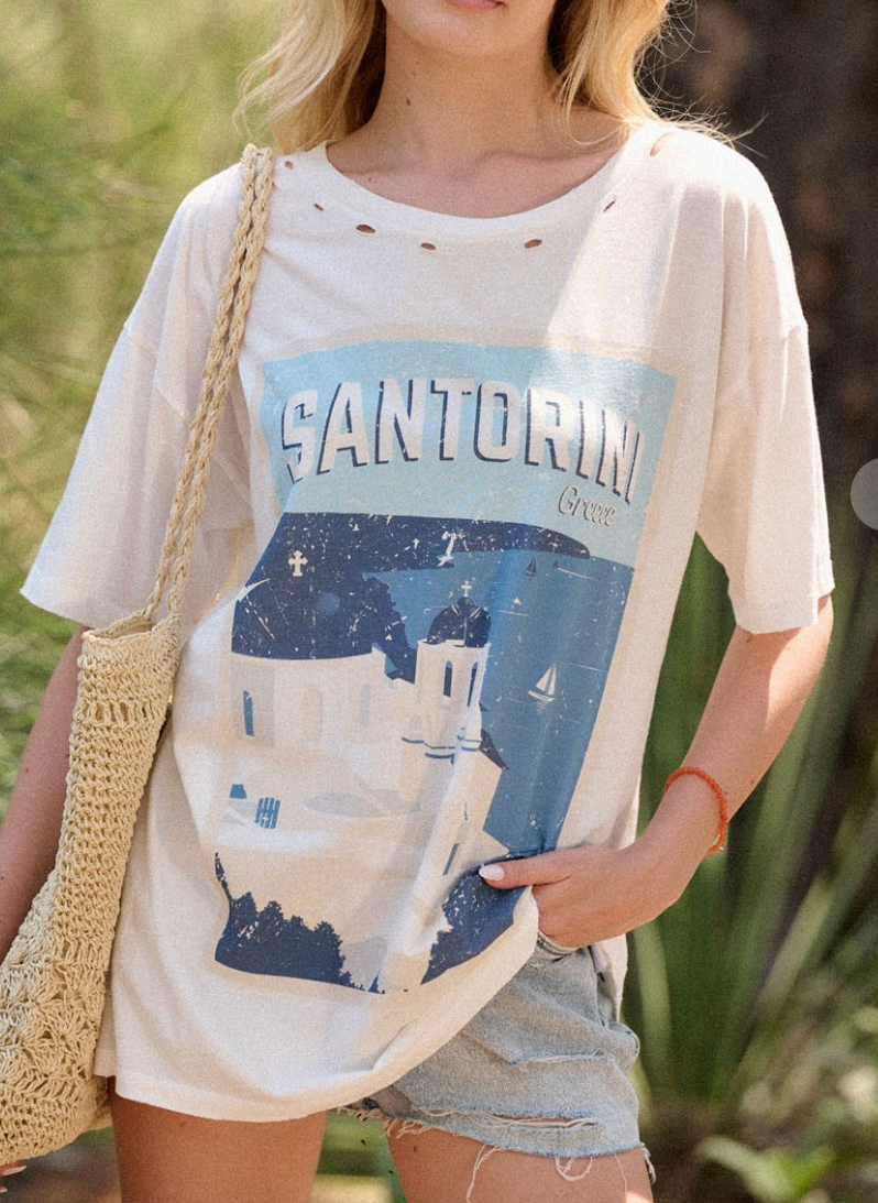 Santorini Distressed T-Shirt