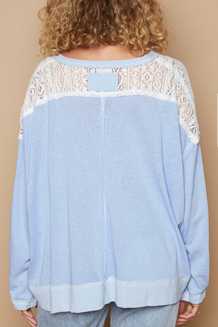 Just Enough Evening Blue Long Sleeve Shirt