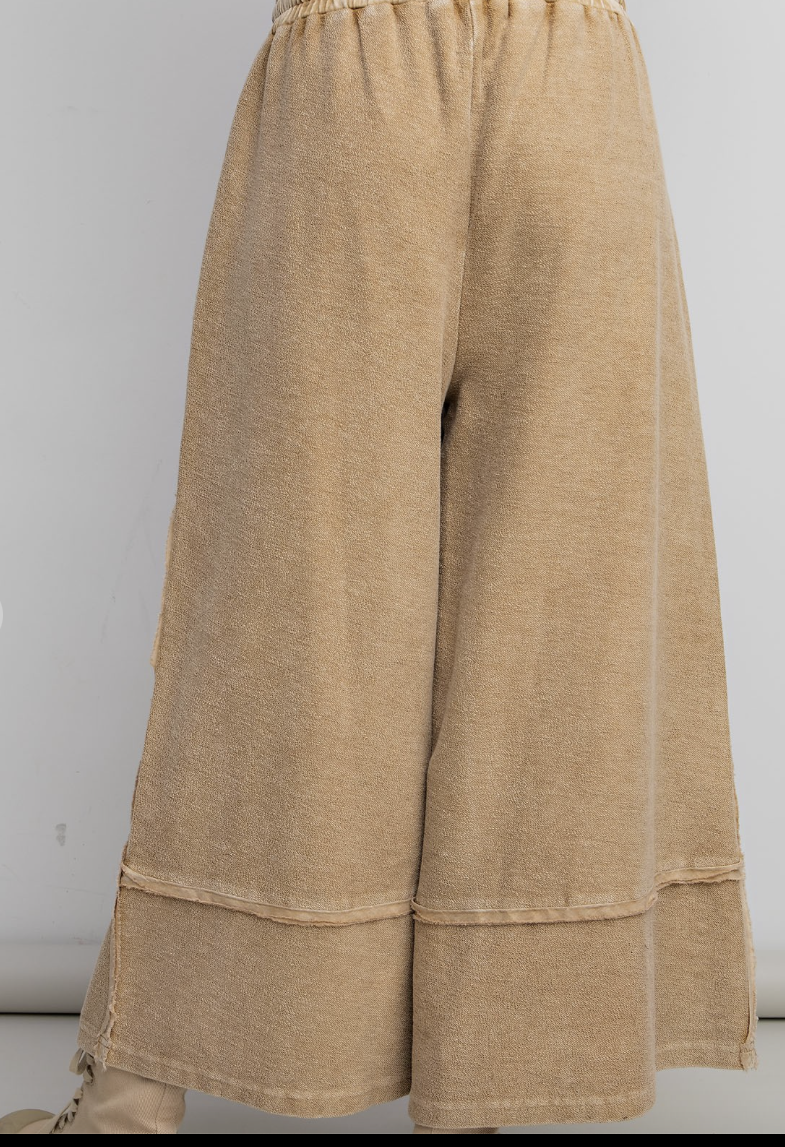 Beachcomber Terry Knit Palazzo Pants - Toffee