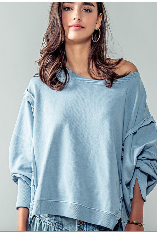 Cove Organic Cotton Sweatshirt - Sky Blue