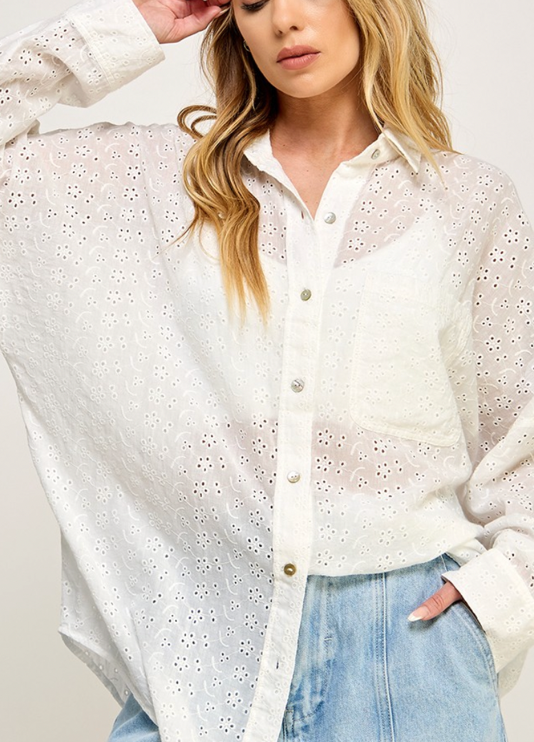 Moonstruck Oversized Eyelet Shirt