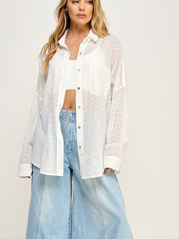 Moonstruck Oversized Eyelet Shirt