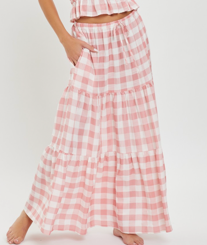 Carlsbad Gingham Tiered Skirt