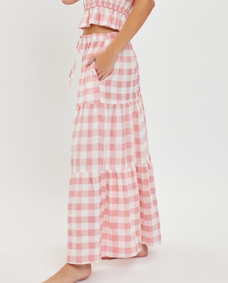 Carlsbad Gingham Tiered Skirt