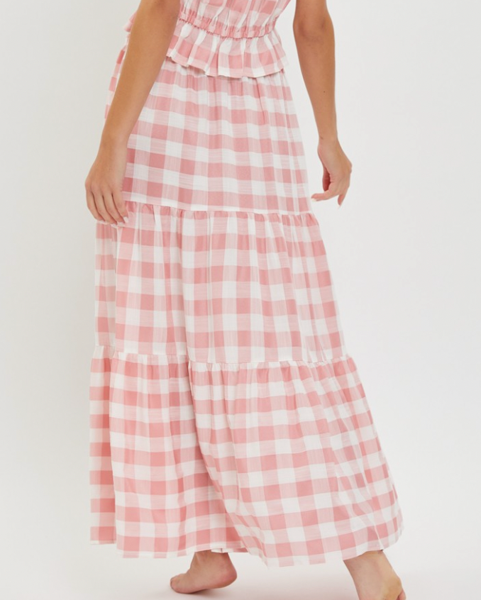 Carlsbad Gingham Tiered Skirt