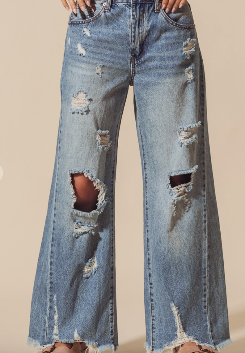 Distressed Denim Jeans