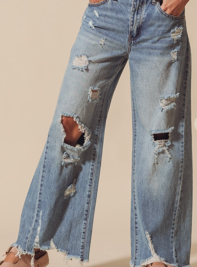 Distressed Denim Jeans