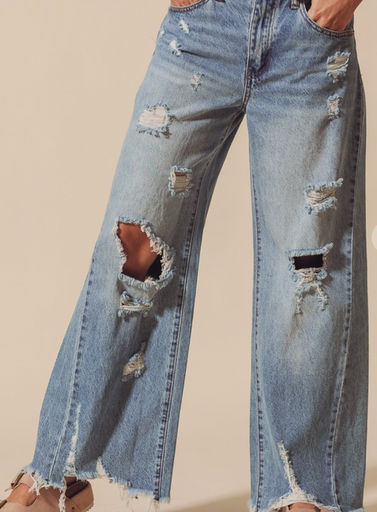 Distressed Denim Jeans