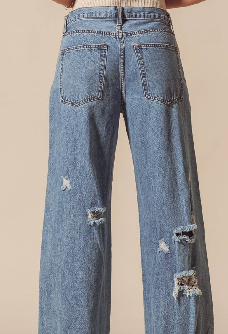 Distressed Denim Jeans