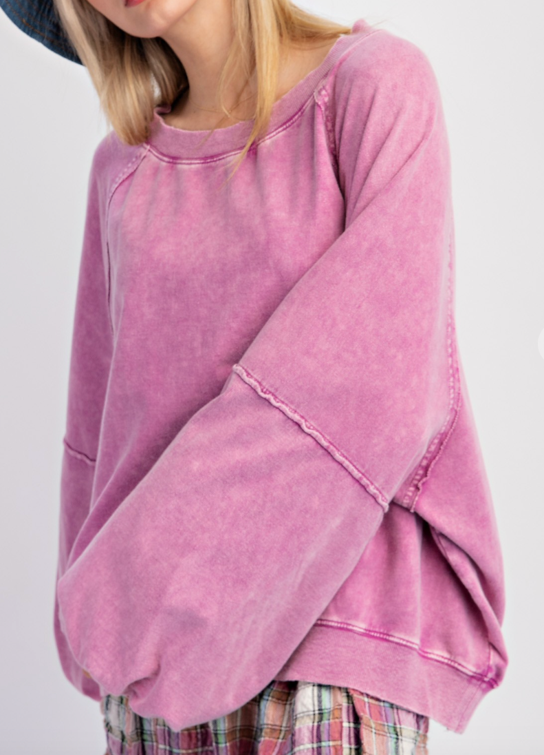 Orchid Mineral Washed Pullover