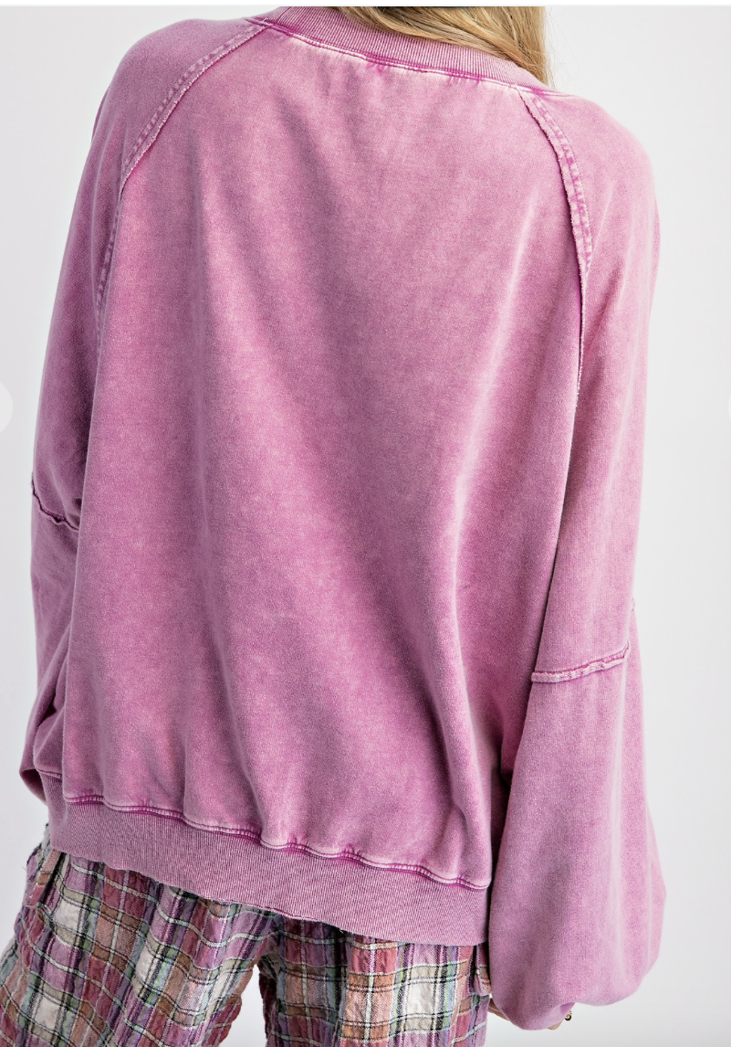 Orchid Mineral Washed Pullover