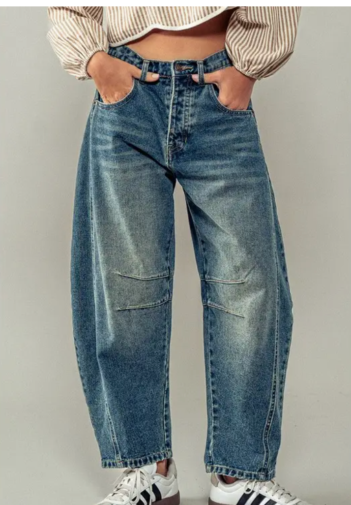 Roll With It Barrel Denim Jeans